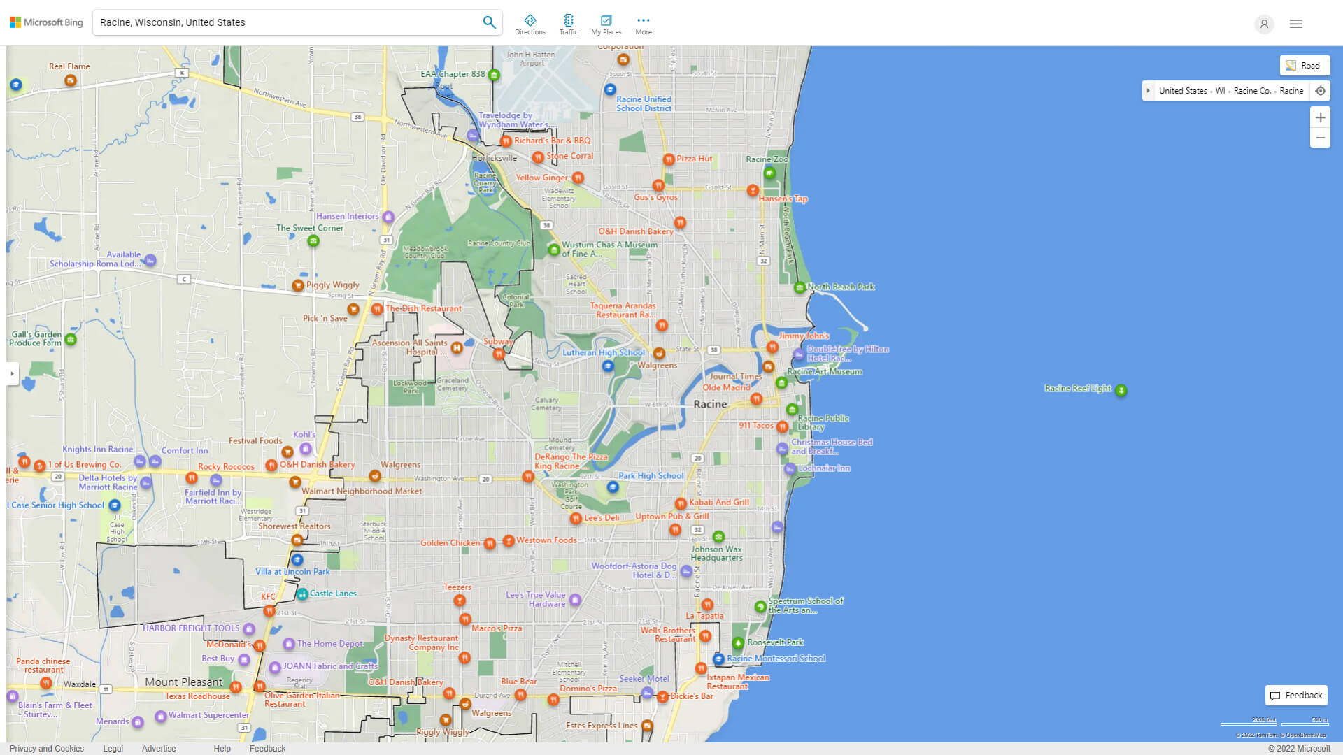 Racine Wisconsin Map and Racine Wisconsin Satellite Image